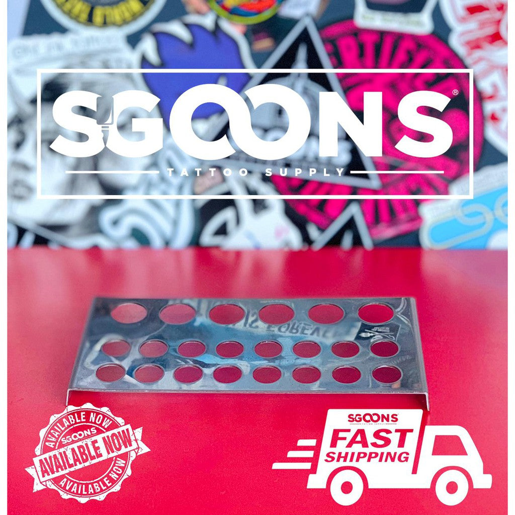 1pc Stainless Steel Tattoo Ink Cup Holder for (22 Ink Cups) Stand | SGOONS TATTOO SUPPLY 1pc Stainless Steel Tattoo Ink Cup Holder for (22 Ink Cups) Stand | SGOONS TATTOO SUPPLY