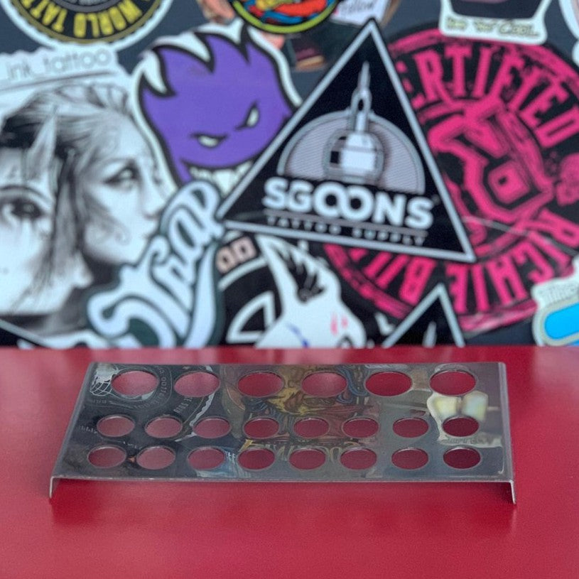 1pc Stainless Steel Tattoo Ink Cup Holder for (22 Ink Cups) Stand | SGOONS TATTOO SUPPLY 1pc Stainless Steel Tattoo Ink Cup Holder for (22 Ink Cups) Stand | SGOONS TATTOO SUPPLY