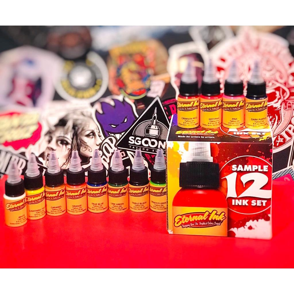 Original Eternal Tattoo Ink 12 Color & 25 Color Ink Set Made in USA | SGOONS TATTOO SUPPLY Original Eternal Tattoo Ink 12 Color & 25 Color Ink Set Made in USA | SGOONS TATTOO SUPPLY