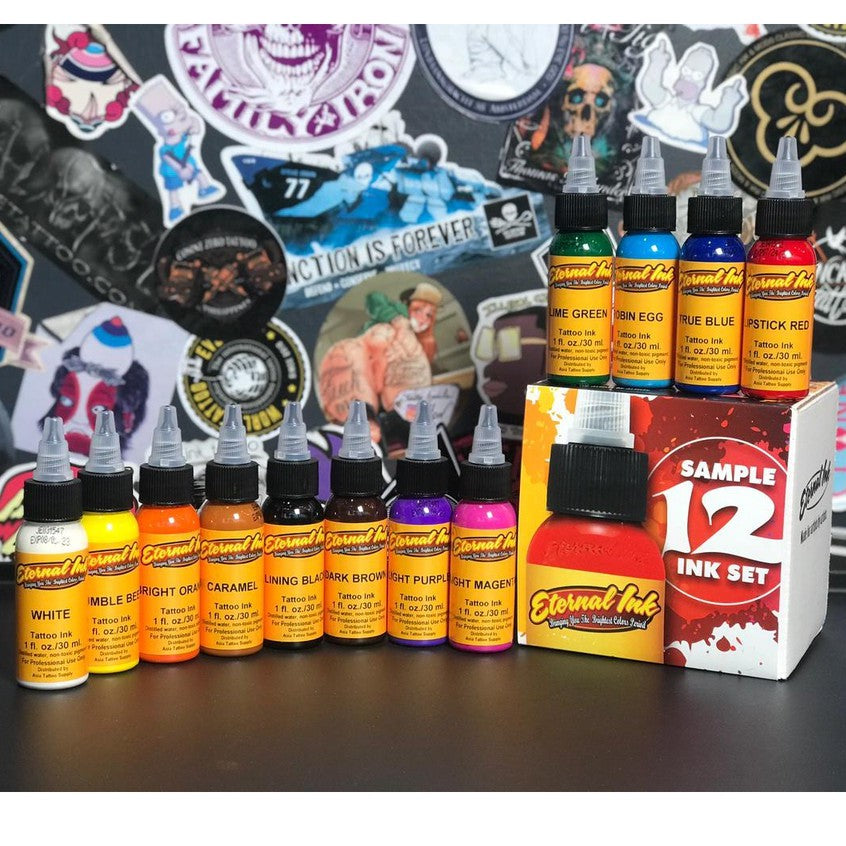 Original Eternal Tattoo Ink 12 Color & 25 Color Ink Set Made in USA | SGOONS TATTOO SUPPLY Original Eternal Tattoo Ink 12 Color & 25 Color Ink Set Made in USA | SGOONS TATTOO SUPPLY