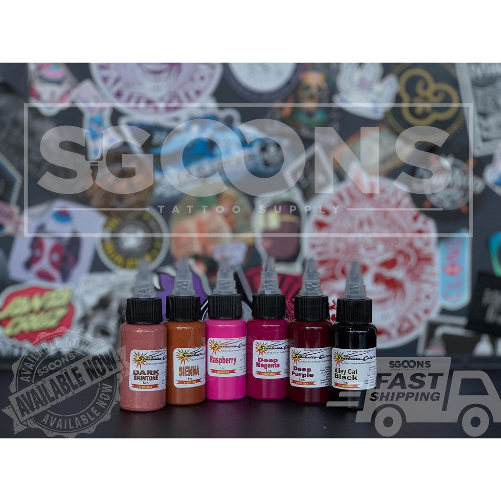 1oz and 1/2oz Tattoo Original Starbrite Colored Inks | SGOONS TATTOO SUPPLY 1oz and 1/2oz Tattoo Original Starbrite Colored Inks | SGOONS TATTOO SUPPLY