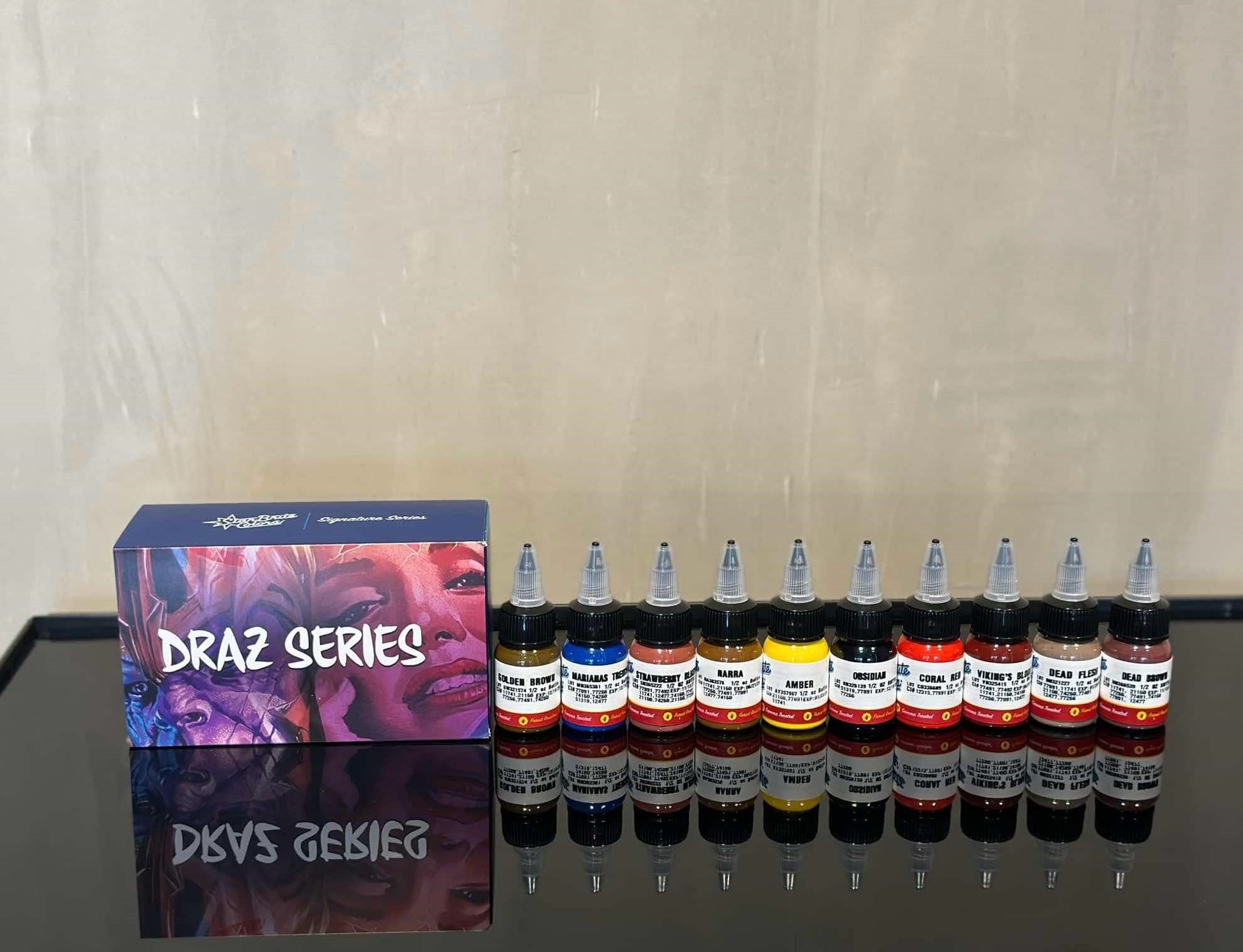 Original 10 colors Draz Palaming Series Set Starbirte 1/2oz | SGOONS TATTOO SUPPLY Original 10 colors Draz Palaming Series Set Starbirte 1/2oz | SGOONS TATTOO SUPPLY