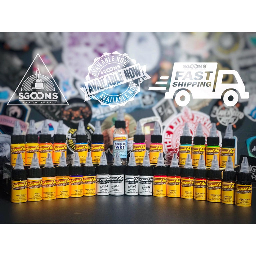 Original Eternal Tattoo Ink 12 Color & 25 Color Ink Set Made in USA | SGOONS TATTOO SUPPLY Original Eternal Tattoo Ink 12 Color & 25 Color Ink Set Made in USA | SGOONS TATTOO SUPPLY