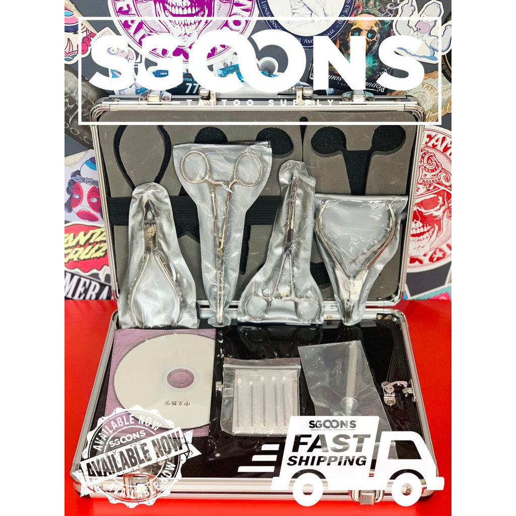 Professional Body Piercing Tool Kit (5 tools and 4 tools) Ear Nose Navel Set | SGOONS TATTOO SUPPLY Professional Body Piercing Tool Kit (5 tools and 4 tools) Ear Nose Navel Set | SGOONS TATTOO SUPPLY