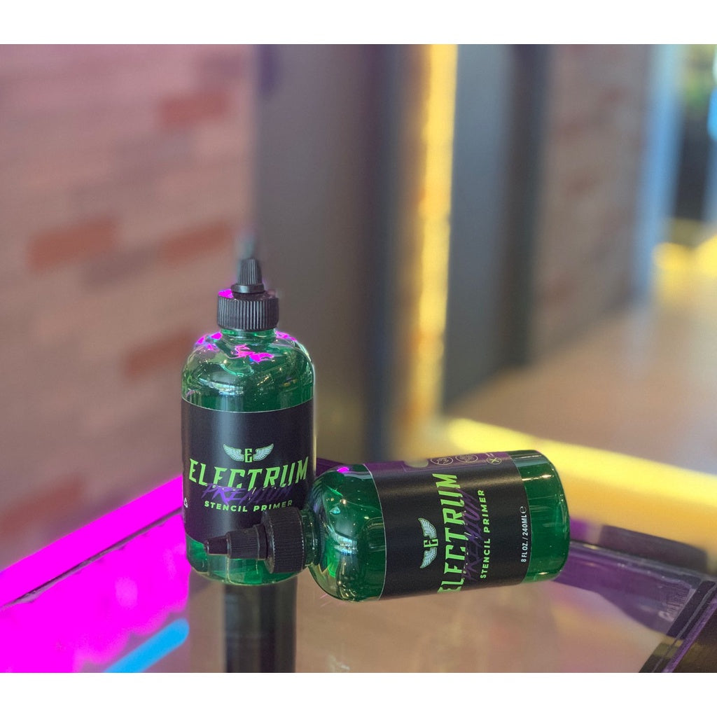 Electrum Premium Tattoo Stencil Primer (Green) 8 oz. | SGOONS TATTOO SUPPLY Electrum Premium Tattoo Stencil Primer (Green) 8 oz. | SGOONS TATTOO SUPPLY
