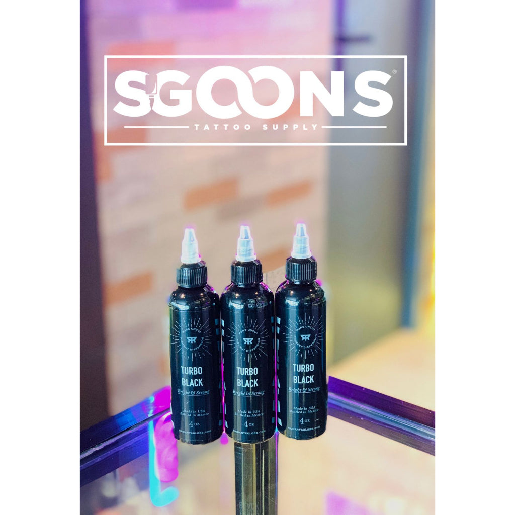 4oz Professional and Original Radiant Turbo Black Tattoo Ink Made in USA | SGOONS TATTOO SUPPLY 4oz Professional and Original Radiant Turbo Black Tattoo Ink Made in USA | SGOONS TATTOO SUPPLY