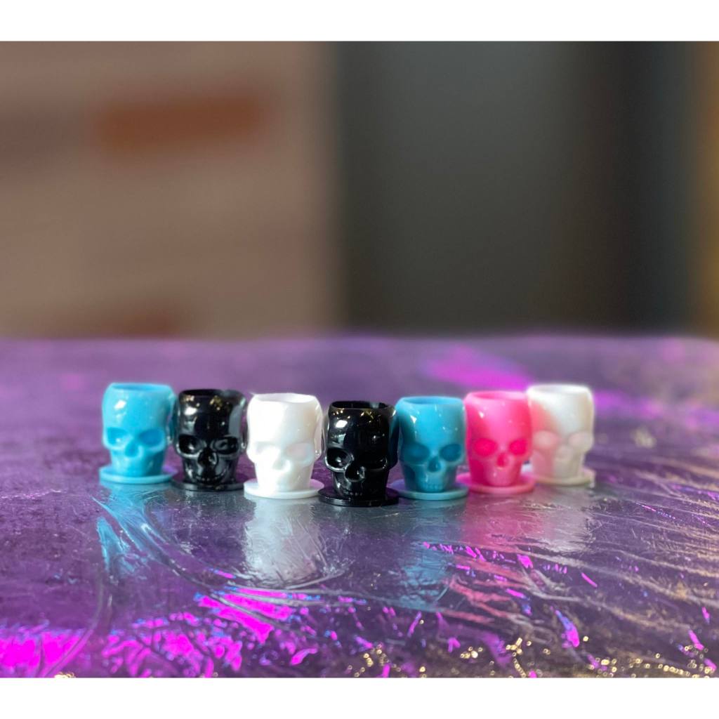 Disposable Tattoo Skull Inkcups with Base Color Cup | SGoons Tattoo Supply Disposable Tattoo Skull Inkcups with Base Color Cup | SGoons Tattoo Supply