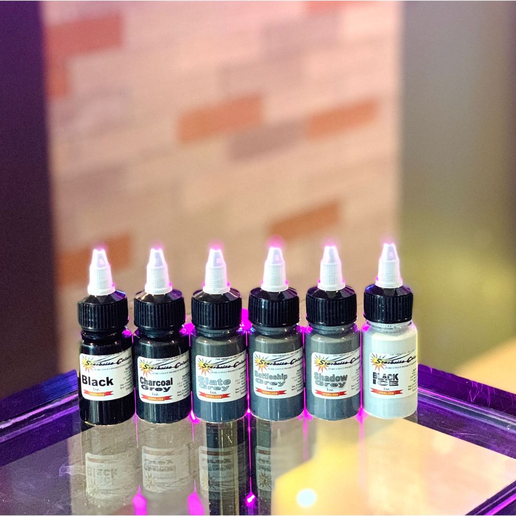 Tattoo Original Papillon Starbrite Shades of Grey Set 1oz & 1/2oz Inks | SGOONS TATTOO SUPPLY Tattoo Original Papillon Starbrite Shades of Grey Set 1oz & 1/2oz Inks | SGOONS TATTOO SUPPLY