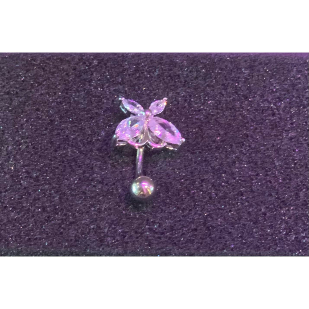 Belly Button Ring Bar Surgical Steel Crystal Navel Body Jewelry | SGOONS Belly Button Ring Bar Surgical Steel Crystal Navel Body Jewelry | SGOONS