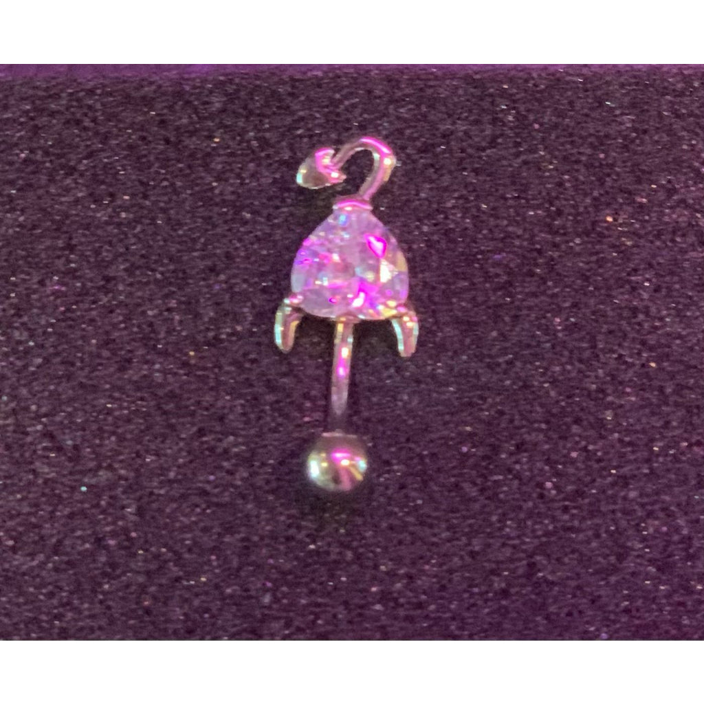 Belly Button Ring Bar Surgical Steel Crystal Navel Body Jewelry | SGOONS Belly Button Ring Bar Surgical Steel Crystal Navel Body Jewelry | SGOONS