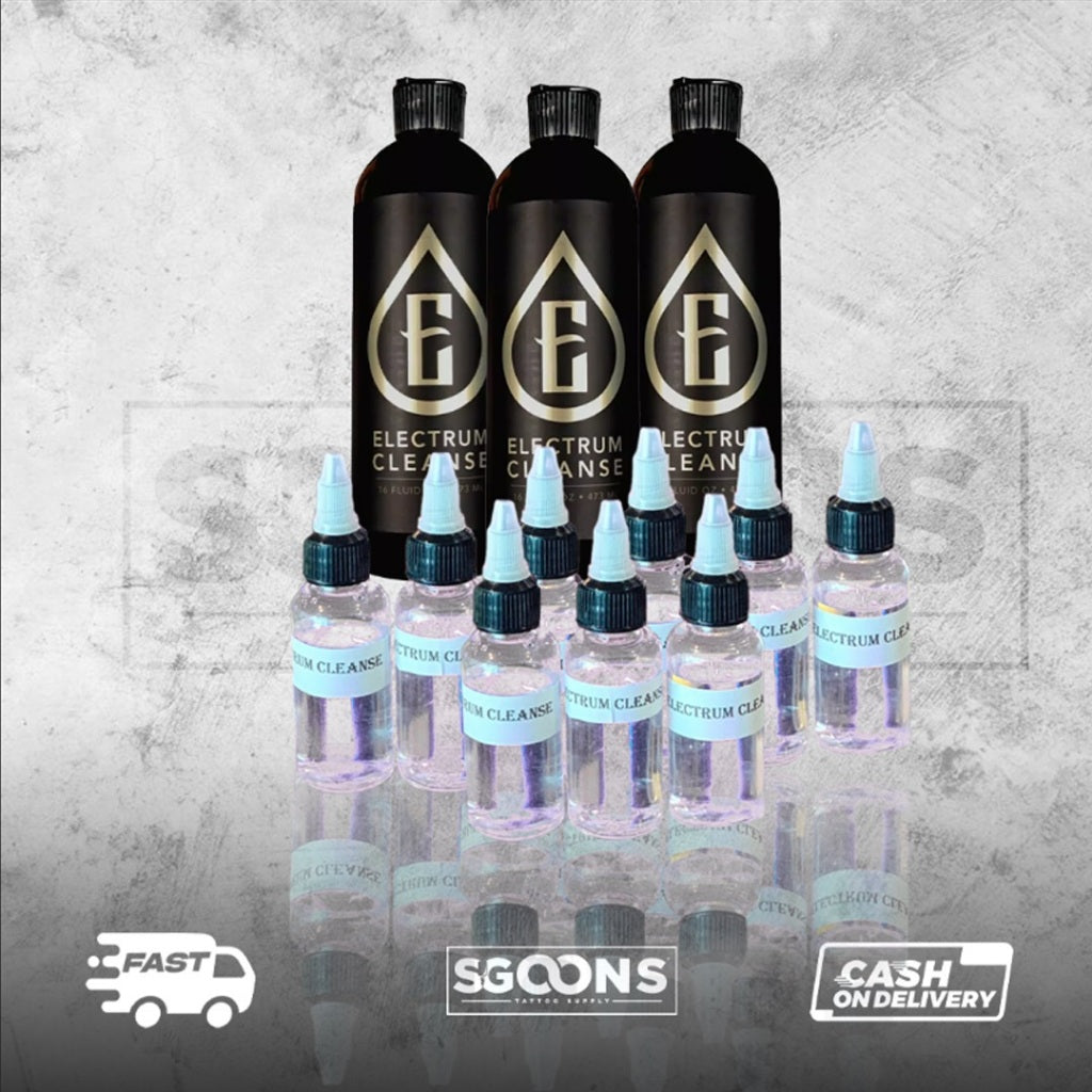 Electrum Cleanse Tattoo Cleanser & Rinse Solution 1oz | SGOONS TATTOO SUPPLY Electrum Cleanse Tattoo Cleanser & Rinse Solution 1oz | SGOONS TATTOO SUPPLY