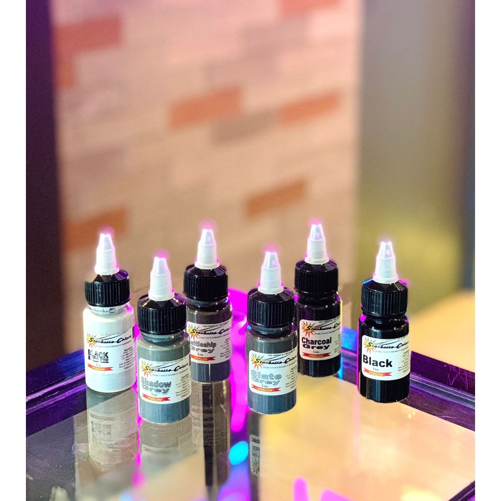 Tattoo Original Papillon Starbrite Shades of Grey Set 1oz & 1/2oz Inks | SGOONS TATTOO SUPPLY Tattoo Original Papillon Starbrite Shades of Grey Set 1oz & 1/2oz Inks | SGOONS TATTOO SUPPLY