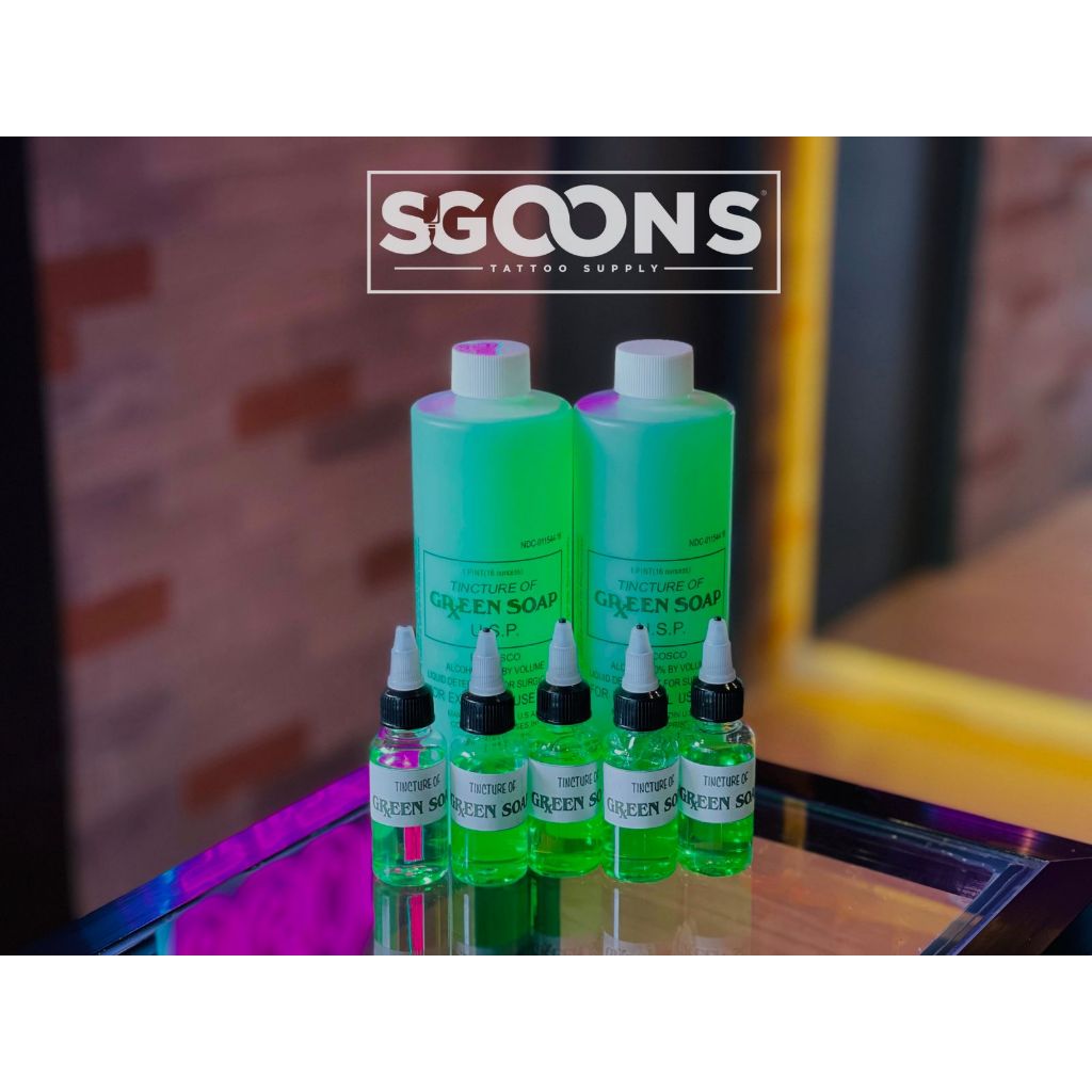 Original Tincture Tattoo Green Soap 1oz (30mL) & 16oz Refill | SGOONS TATTOO SUPPLY Original Tincture Tattoo Green Soap 1oz (30mL) & 16oz Refill | SGOONS TATTOO SUPPLY