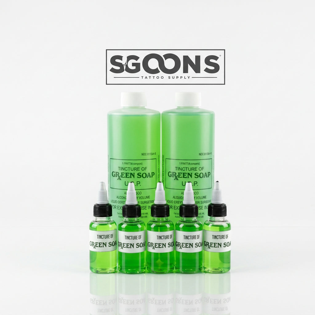 Original Tincture Tattoo Green Soap 1oz (30mL) & 16oz Refill | SGOONS TATTOO SUPPLY Original Tincture Tattoo Green Soap 1oz (30mL) & 16oz Refill | SGOONS TATTOO SUPPLY