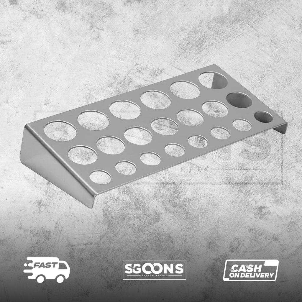 1pc Stainless Steel Tattoo Ink Cup Holder for (22 Ink Cups) Stand | SGOONS TATTOO SUPPLY 1pc Stainless Steel Tattoo Ink Cup Holder for (22 Ink Cups) Stand | SGOONS TATTOO SUPPLY