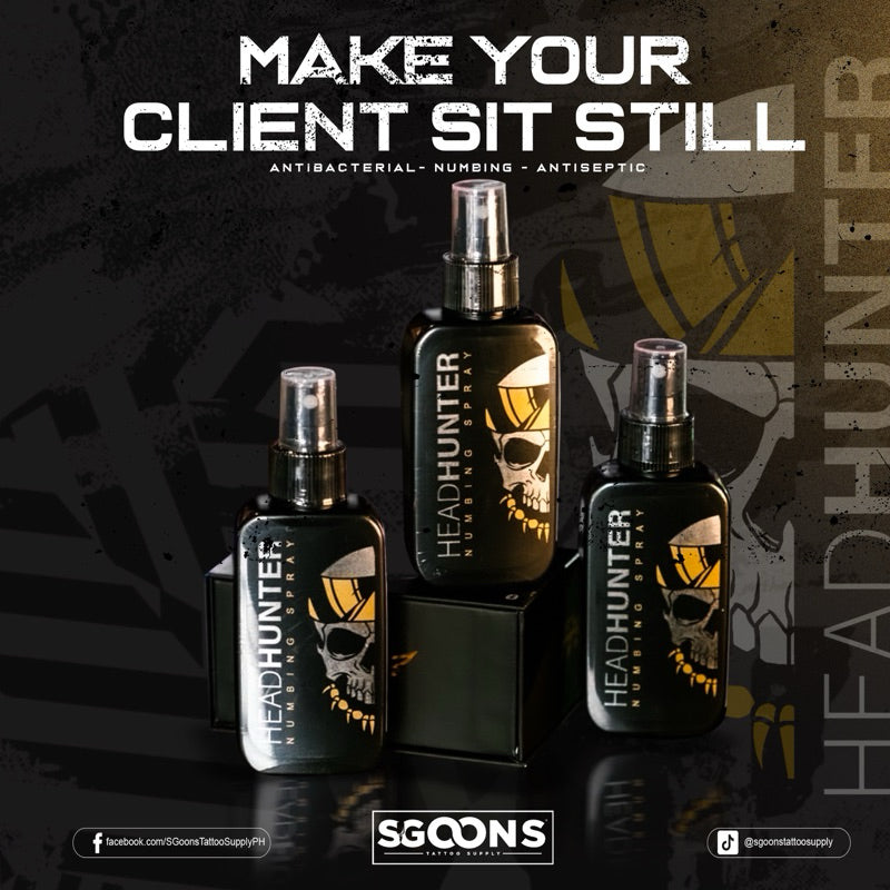 HeadHunter Numbing Spray | SGOONS TATTOO SUPPLY HeadHunter Numbing Spray | SGOONS TATTOO SUPPLY