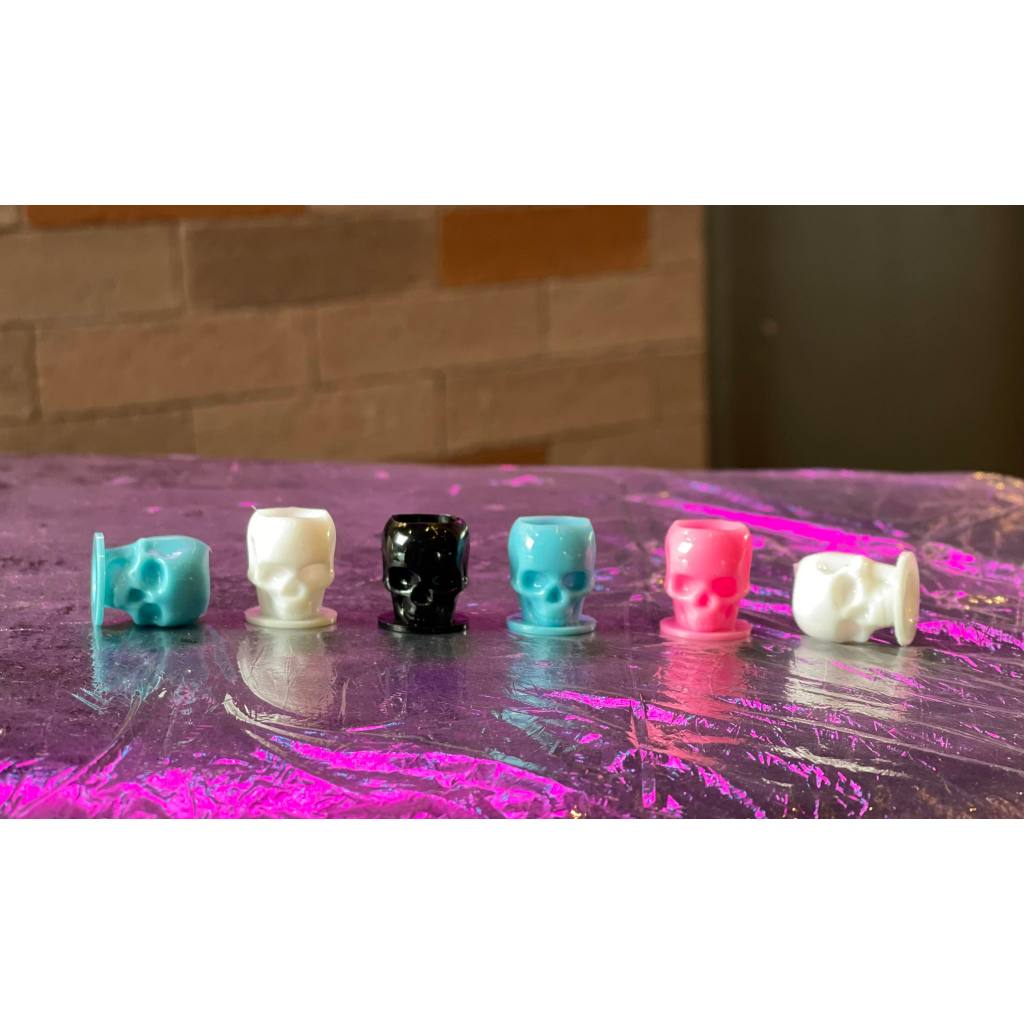 Disposable Tattoo Skull Inkcups with Base Color Cup | SGoons Tattoo Supply Disposable Tattoo Skull Inkcups with Base Color Cup | SGoons Tattoo Supply