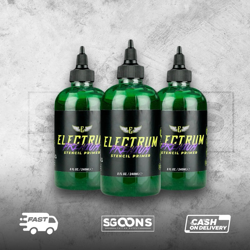 Electrum Premium Tattoo Stencil Primer (Green) 8 oz. | SGOONS TATTOO SUPPLY Electrum Premium Tattoo Stencil Primer (Green) 8 oz. | SGOONS TATTOO SUPPLY