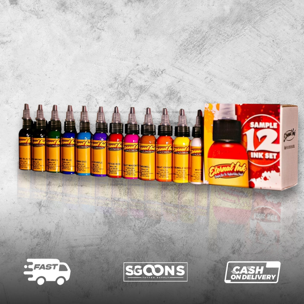 Original Eternal Tattoo Ink 12 Color & 25 Color Ink Set Made in USA | SGOONS TATTOO SUPPLY Original Eternal Tattoo Ink 12 Color & 25 Color Ink Set Made in USA | SGOONS TATTOO SUPPLY