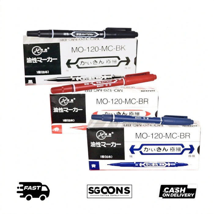 Tattoo Double Tip Temporary Ink Skin Marker Pen |  SGOONS TATTOO SUPPLY