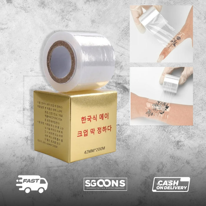 Tattoo Cling Wrap Protective Film Clear Wrap (42mmx200m) | SGoons Tattoo Supply